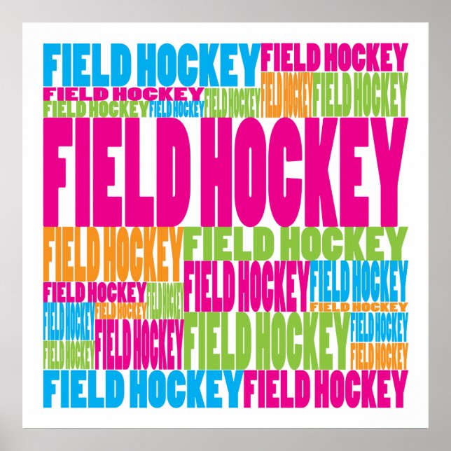 Colorful Field Hockey Poster (Front)