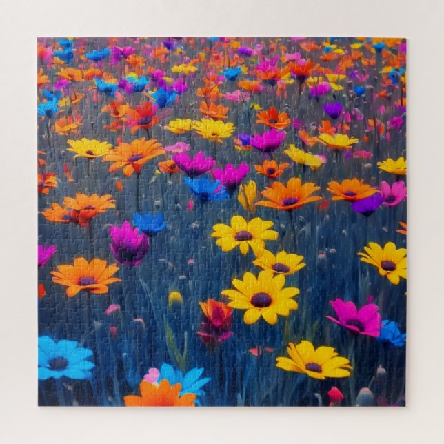 Colorful Field Of Flowers Jigsaw Puzzle (Vertical)