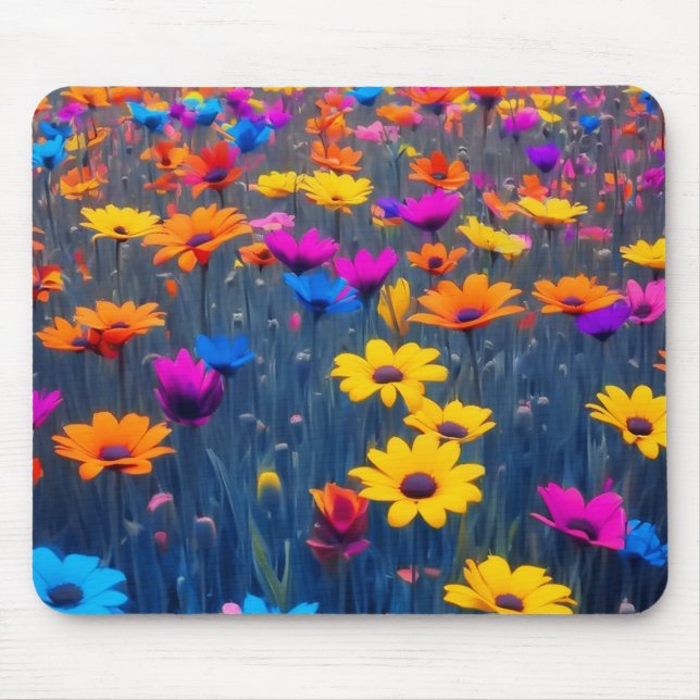 Colorful Field Of Flowers Mouse Pad (Front)