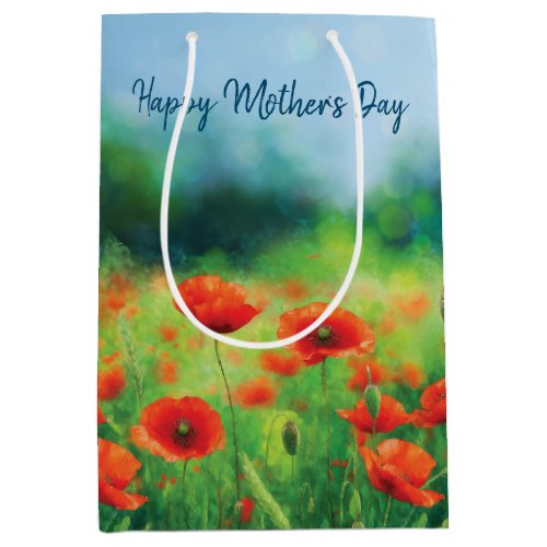 Colorful Field with Poppies Mothers Day Gift Bag