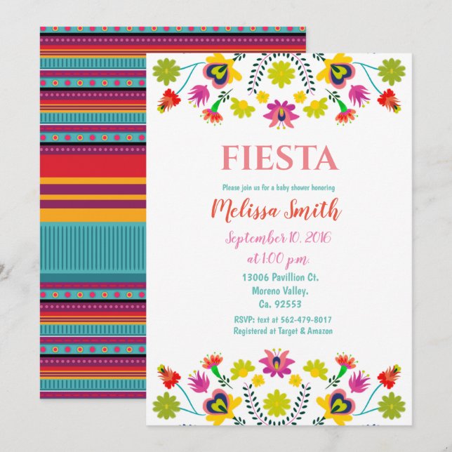 Colorful Fiesta Baby Fiesta Baby Shower Invitation (Front/Back)