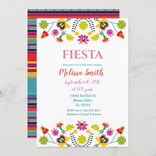 Colorful Fiesta Baby Fiesta Baby Shower Invitation
