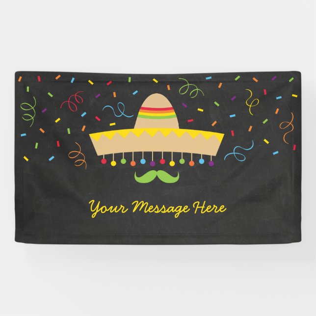 Colorful Fiesta Baby Shower Banner (Horizontal)