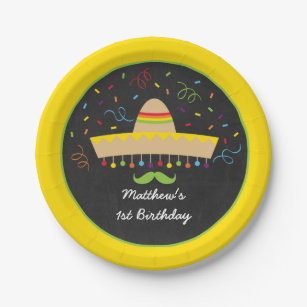 Colorful Fiesta Birthday Paper Plates