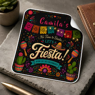 Colorful Fiesta Birthday Sticker for Girls