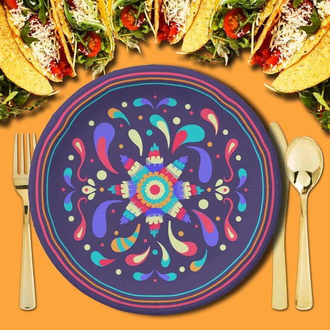 Colorful Fiesta Blue Paper Plates (Colorful Fiesta Blue Paper Plates)