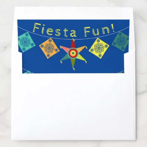 Colorful Fiesta Boys Birthday Party Invitation Envelope Liner