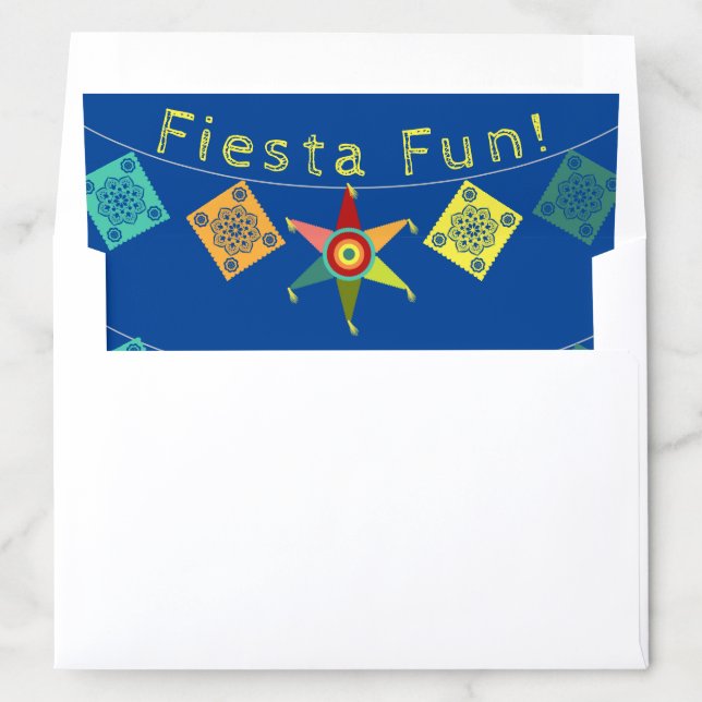 Colorful Fiesta Boys Birthday Party Invitation Envelope Liner (In Envelope)