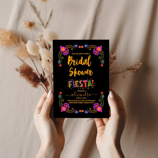 Colorful Fiesta Bridal Shower Mexican Flowers Invitation (Creator Uploaded)