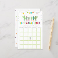 Colorful Fiesta Cactus Baby Shower Bingo Game