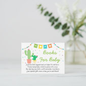 Colorful Fiesta Cactus Baby Shower Book Request Enclosure Card (Standing Front)