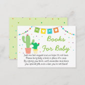 Colorful Fiesta Cactus Baby Shower Book Request Enclosure Card (Front/Back)