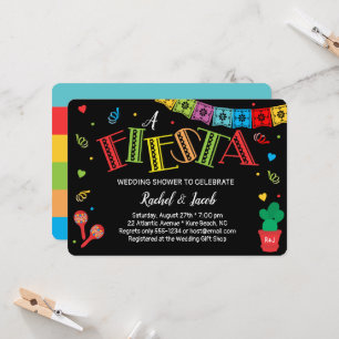 Colorful Fiesta Cactus Maracas Wedding Shower Invitation