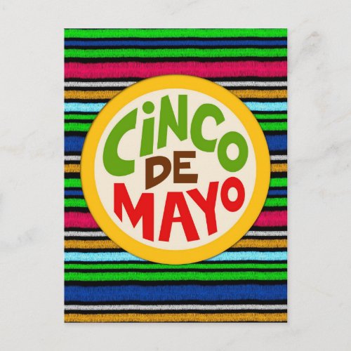 Colorful Fiesta Cinco De Mayo Postcard