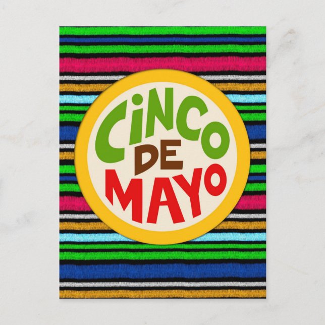 Colorful Fiesta Cinco De Mayo Postcard (Front)