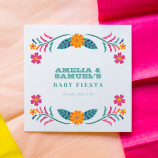 Colorful Fiesta Floral Baby Shower Napkins
