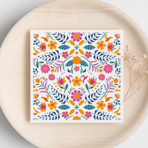 Colorful Fiesta Floral Baby Shower Napkins