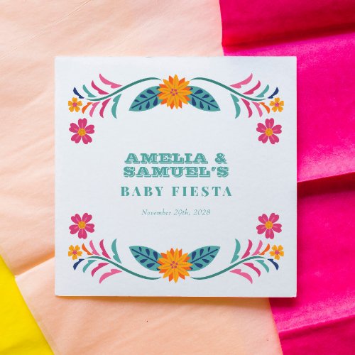 Colorful Fiesta Floral Baby Shower Napkins
