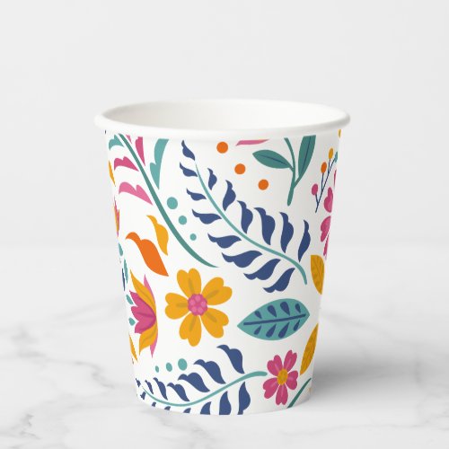 Colorful Fiesta Floral Baby Shower Paper Cups