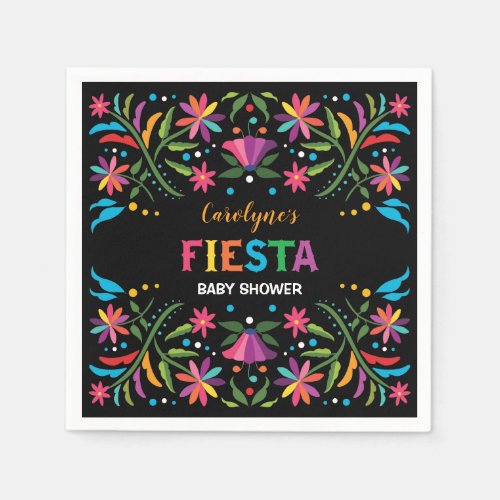 Colorful Fiesta  Mexican Flowers Shower Birthday Napkins