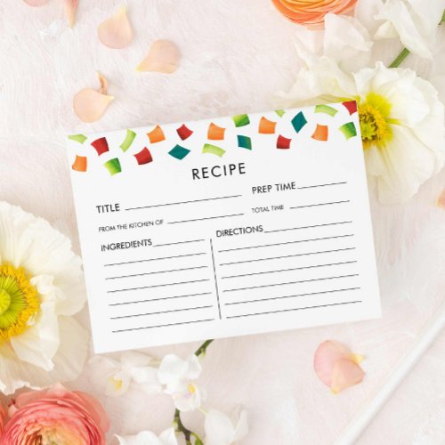 Colorful Fiesta Mexican Recipe Card