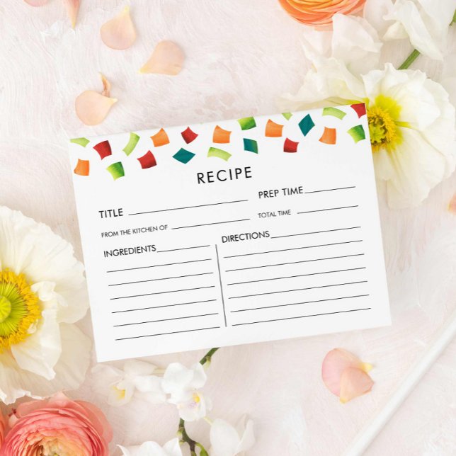 Colorful Fiesta Mexican Recipe Card (Fiesta Mexico themed Recipe Card)