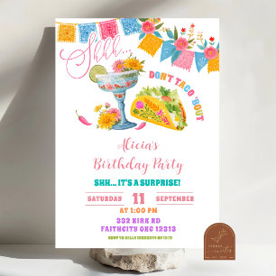 Colorful Fiesta Mexican Surprise Birthday Invitation