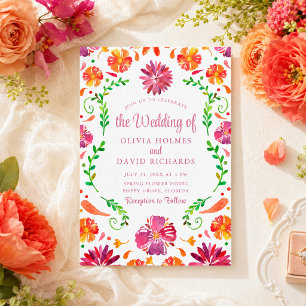 Colorful Fiesta Mexicana Floral Wedding Invite