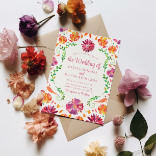 Colorful Fiesta Mexicana Floral Wedding Invite