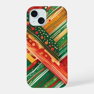 colorful fiesta patchwork kitchen towel iPhone 15 case