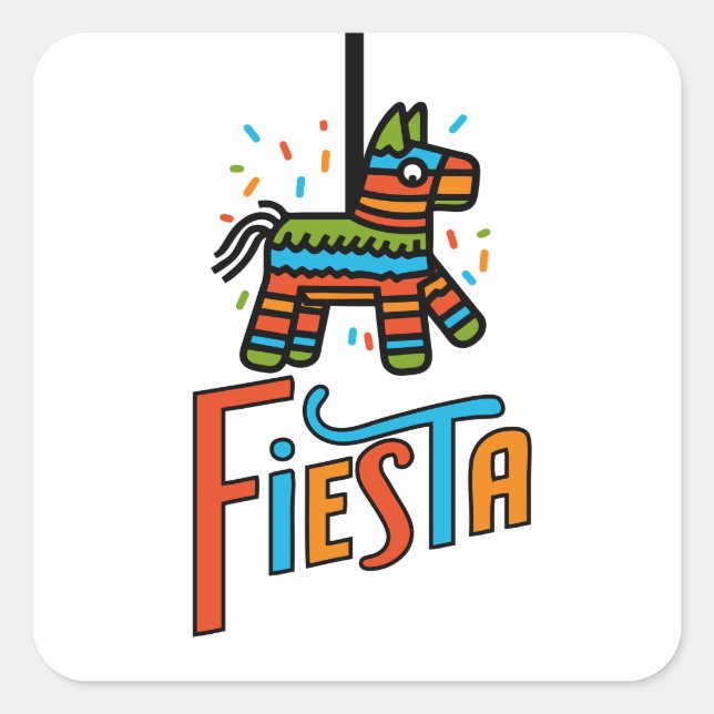 Colorful Fiesta Piñata Festive Stickers (Front)