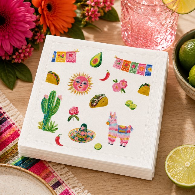 Colorful Fiesta Watercolor Napkins (Creator Uploaded)