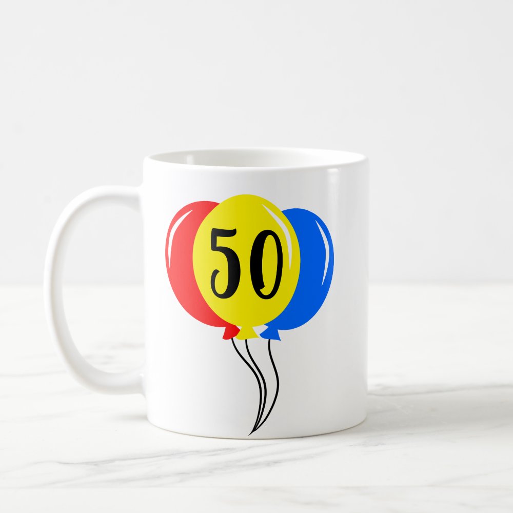 Discover Colorful Fifth Birthday Balloons Coffee Mug