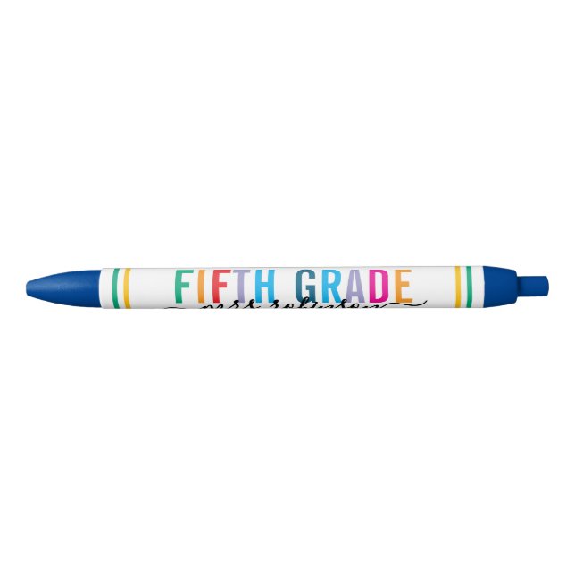 Colorful Fifth Grade Teacher Pen with Custom Name (Front)