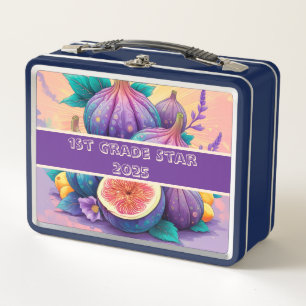 Colorful fig 1st grade star 2025 metal lunch box