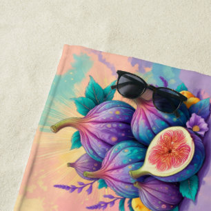 Colorful fig beach towel