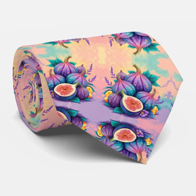 Colorful fig for Fathers Day Neck Tie (Rolled)