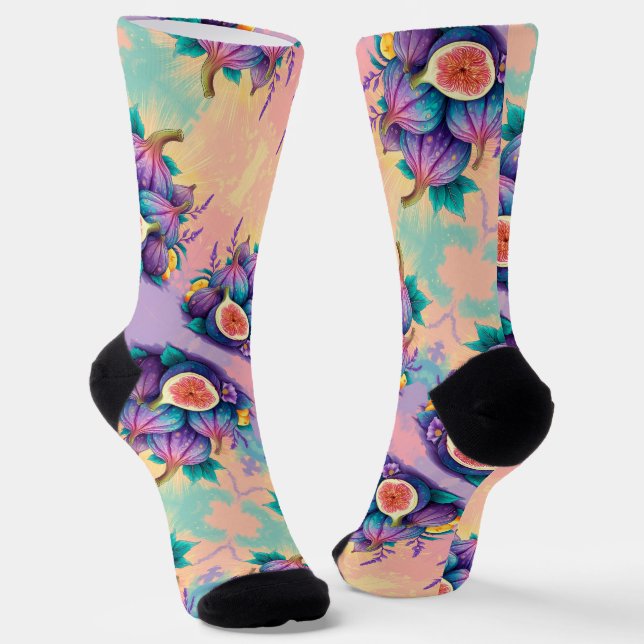 Colorful fig socks (Angled)