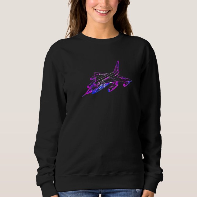 Colorful Fighter Jet Airplane Art Sweatshirt (Front)