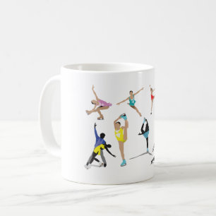 Colorful Figure Skating Ice Skaters in Motion Coffee Mug