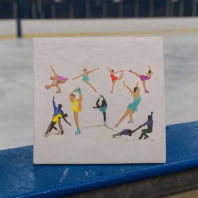 Colorful Figure Skating Ice Skaters in Motion Napkins (Creator Uploaded)