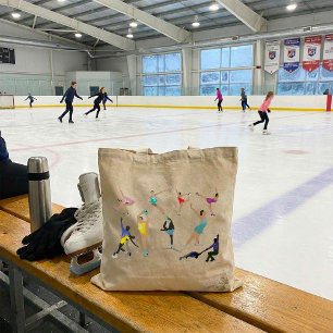 Colorful Figure Skating Ice Skaters in Motion Tote Bag