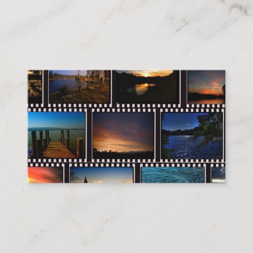 Colorful Film Strips Movie Producer Business Card