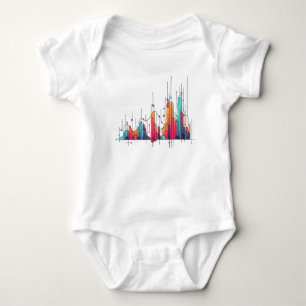Colorful financial candlestick chart baby bodysuit