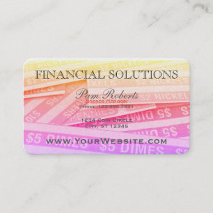 Colorful Financial Money Solutions Business Card