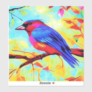 Colorful Finch Art        Sticker