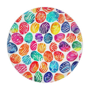 Colorful Fingerprint Art Cutting Board