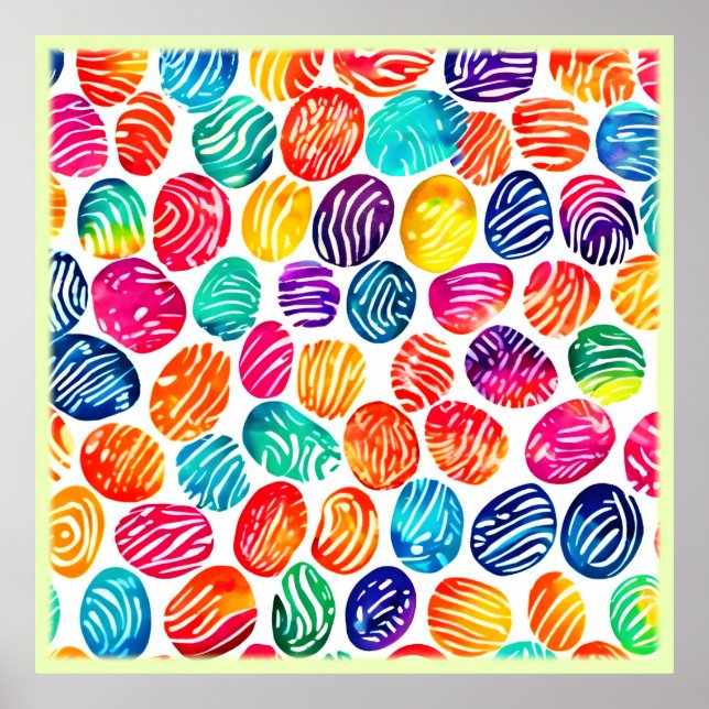 Colorful Fingerprint Art Poster (Front)