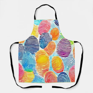 Colorful Fingerprint Pattern Apron