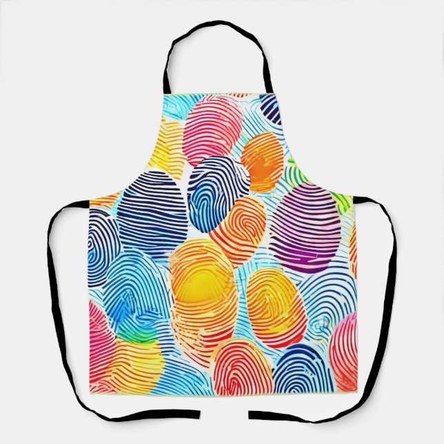 Colorful Fingerprint Pattern Apron (Front)